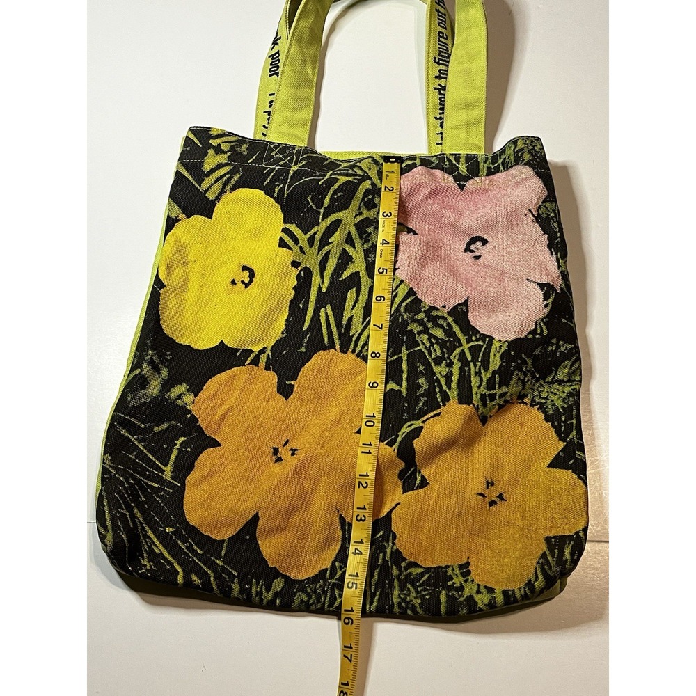 RARE Loop NYC Andy Warhol Mao Floral Canvas Tote Bag With Chained Coin Pouch - Picture 15 of 16